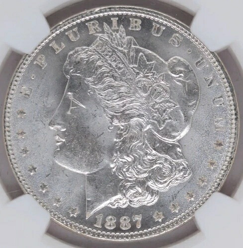 1887年 モルガン・ダラー銀貨 NGC MS 65 1ドル US (S49)