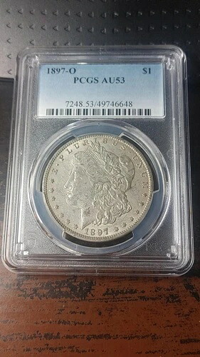 1897年 O モルガン銀貨 $1 PCGS AU53 オリジナル AU 4563