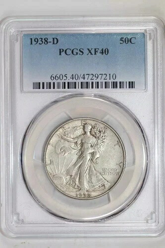 1938年 -D歩く自由の女神ハーフドル PCGS XF40-
