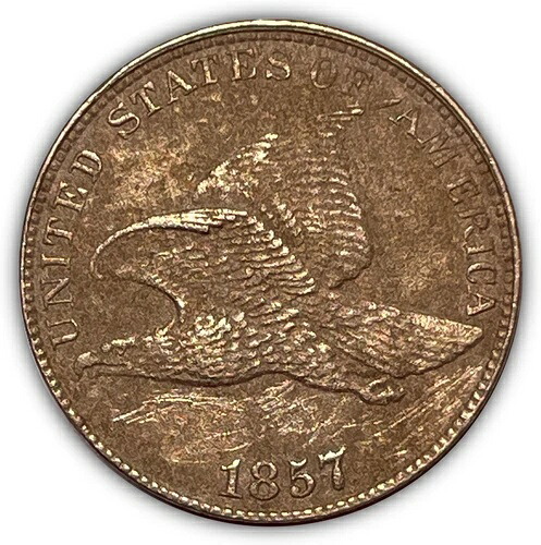 1857年 フライングイーグルセント ほぼ未流通 AUコイン 詳細 #17580-