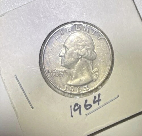 1964年「シルバー」ワシントンクォータードル「ミントマークなし」非常に希少！美しい