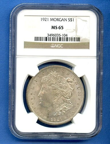 1921 P NGC MS65 モルガン・ダラー 1ドル 米国造幣局 銀貨 1921-P MS-65 58,080円