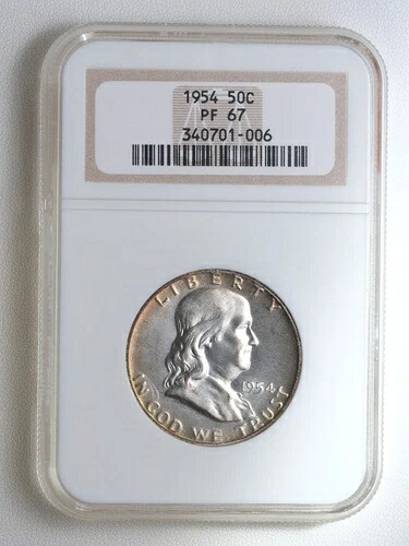 1954年 フランクリン シルバー プルーフ 1/2ドル NGC PF 67-