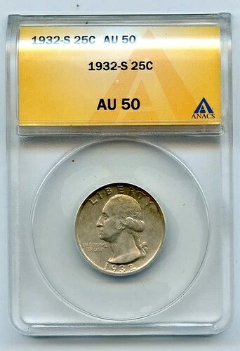 1932年-Sワシントンクォーター25C ANACS AU 50 - GC410-