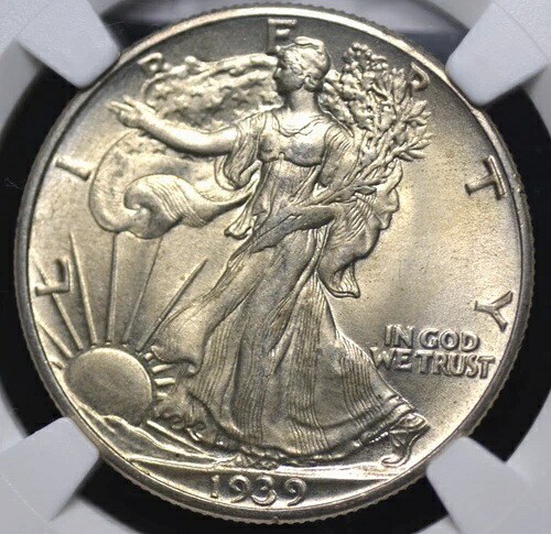 1939年ウォーキングリバティハーフダラーNGC MS 64非常に滑らかでよく打たれており、