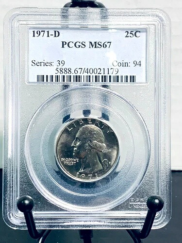 1971-D ワシントン クォーター PCGS MS67 ミントステート 67 #40021179