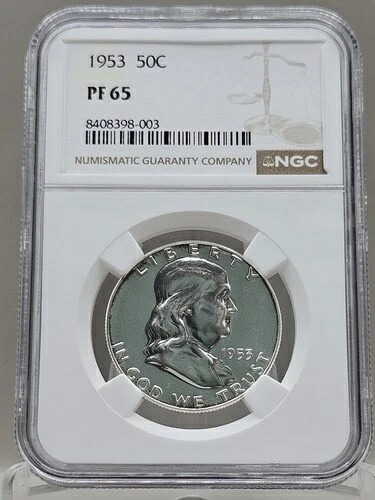 1953年 フランクリン ハーフダラー プルーフ NGC PF 65