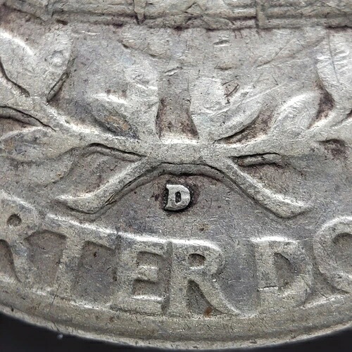 1942-D DDR 25セント銀ワシントンクォーター - FS-801 ダブルダイ - NGC VF 25 - X5821
