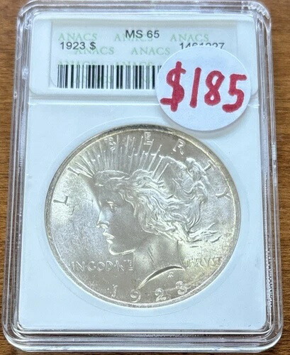 1923年ピースダラーMS65 ANACS「ソープボックス」ホルダー
