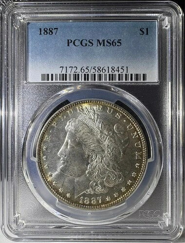1887年 1ドル モルガン銀貨 PCGS MS65 (451)