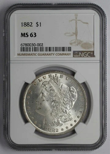 1882年 モルガン銀貨 NGC MS 63
