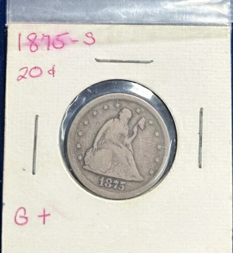 1875年 -S古いホルダー入り 20セントピース-