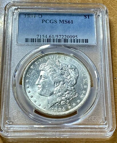 1884年-O モーガンシルバードル PCGS MS61-