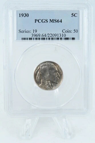 1930-P PCGS MS64 バッファローニッケル ビジネスストライク 5C