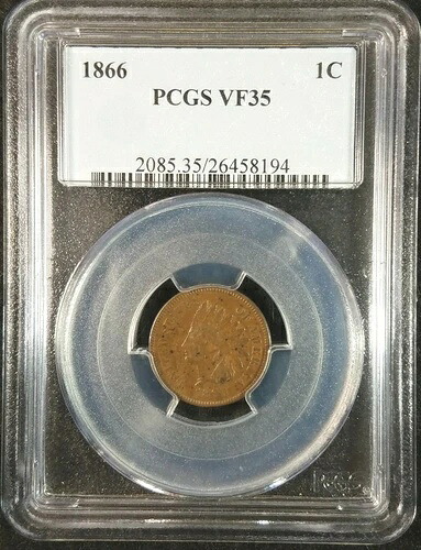 1866年インディアンヘッドセント PCGS VF35 2085.35/26458194 希少コイン