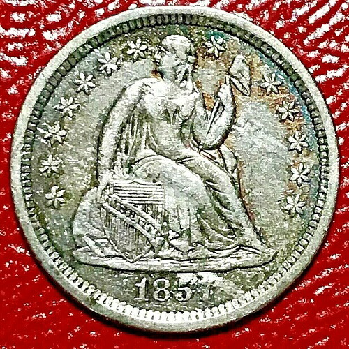 1857年 -O自由の女神座像ダイム-