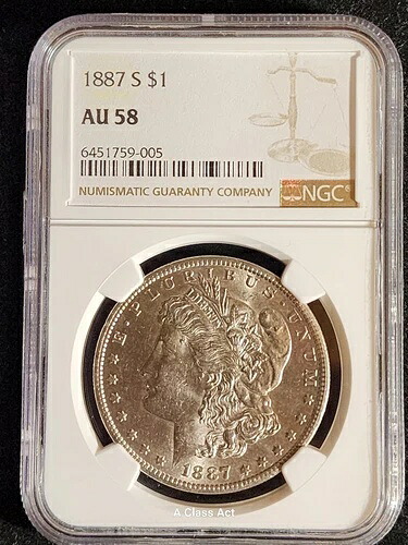 1887年 S モーガンドル NGC AU 58 90% シルバー USコイン正規のT5521-