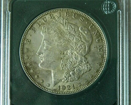1921 D モルガン・ダラー (AU+++/UNC) ~ VSS VAM 1EE (スクラッチ跡あり) ~ (ロット番号 9-10)