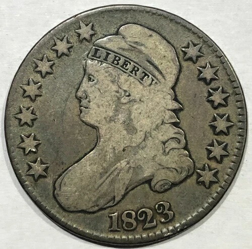 1823年 キャップドバスト シルバー ハーフドル*