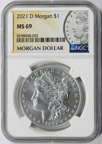 2021-D モルガン銀貨 1ドル NGC MS69