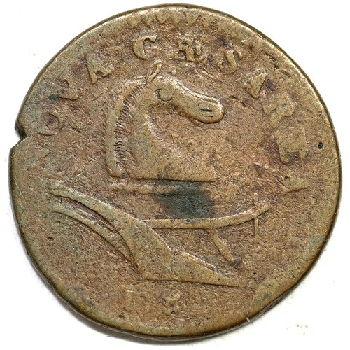 1786年ニュージャージー植民地銅貨（ダブルストライク）
