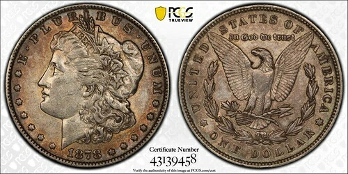 1878年 モーガン 7TF Rev 1879年 ドル PCGS XF40 認定 43139458-