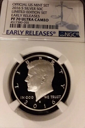 2016-S シルバー リミテッドエディション NGC PF70 ウルトラカメオ ER JFK ハーフ *登録証明*