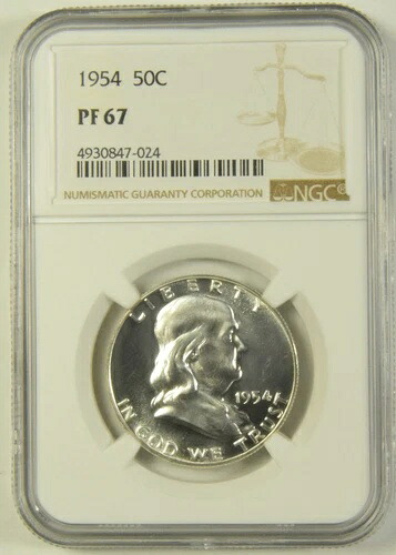 1954年 フランクリン ハーフ NGC PF-67 #47-024