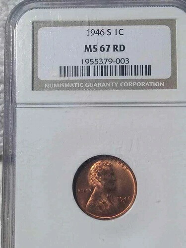1946年代 NGC グレード MS67 レッド リンカーンウィートセント NGC 67 レッドジェム ビューティー 今すぐ購入!-