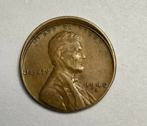 1940年-S リンカーンウィート セントペニーエラーオフセンターストライク-