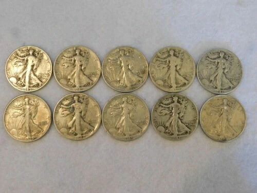 1/2ロールウォーキング 自由の女神ハーフドル 1940年代 10コイン $5 フェイスミックス/ミント L5-