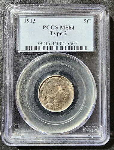 1913年 バッファローニッケル PCGS MS64 タイプ2-