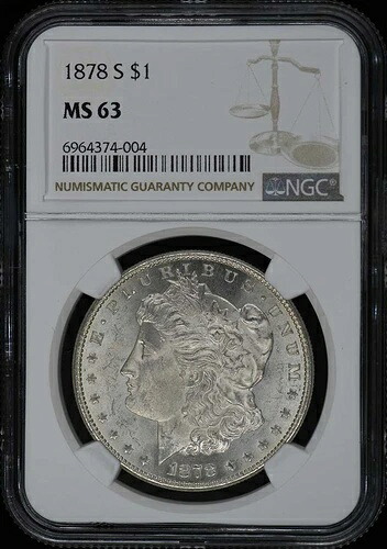 1878年-S モーガンドル S $1 NGC MS63-