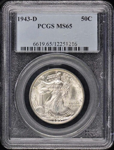 1943-D 50セントウォーキングリバティハーフダラー PCGS MS65