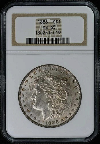1886年 モルガン・ダラー S$1 NGC MS65