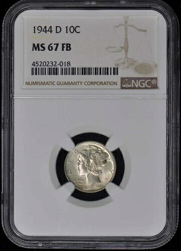 1944-D マーキュリーダイム 10C NGC MS67FB