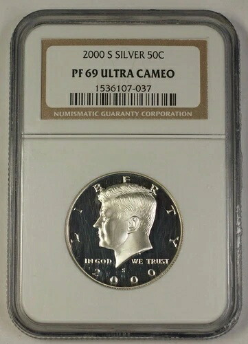 2000-S US ケネディ シルバー 1/2ドル 50c コイン NGC PR-69 UCAM ウルトラカメオ-