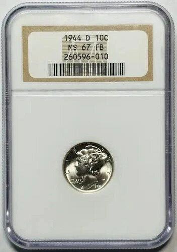 1944 D マーキュリーダイム NGC MS-67 FB フルバンド-｜WORLD RESOURCE【QUEEN店】