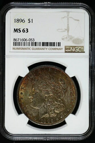 米国 1896年 モルガン銀貨 MS-63 NCG「きれいな色調」S846