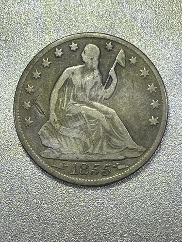 1855年-O 自由の女神座像シルバー 1/2ドル 古いUSコイン-｜WORLD RESOURCE【QUEEN店】