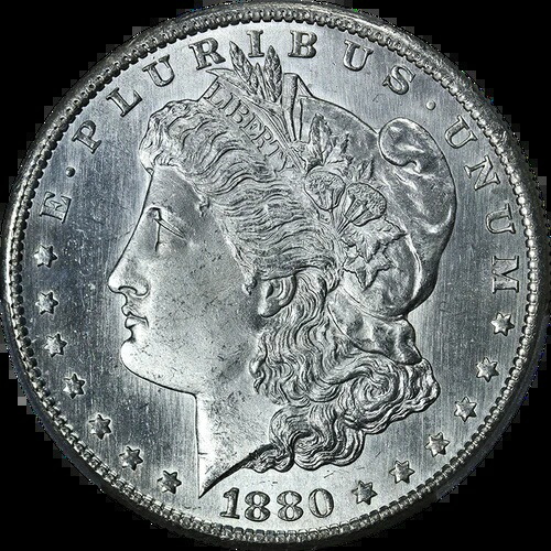 1880年-S モーガンシルバードル PCGS MS65 ブレージング ホワイト宝石 素晴らしい魅力-