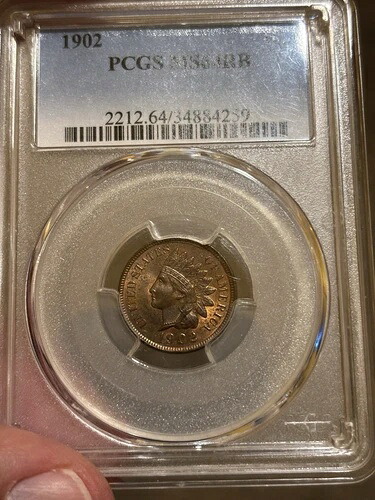1902年 インディアンヘッド セント PCGS 64 レッドブラウン プリティコイン