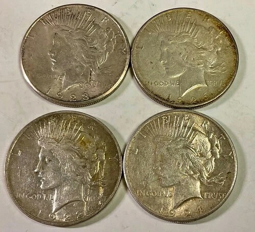 1922D 23S 24S & 26S USA 平和ドル 4枚セット ミックスグレード｜WORLD RESOURCE【QUEEN店】