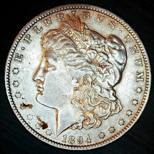 1894-O モルガン・ダラー銀貨 良質な日付 AU オリジナル表面