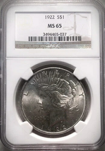 1922年 ピースシルバードル - NGC MS-65｜WORLD RESOURCE【QUEEN店】