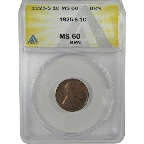1925年 S リンカーン ウィートセント MS 60 BN ANACS ペニー 未流通 SKU:I22994