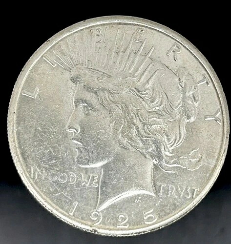 1925年 S $1 平和銀貨 Chc Unc- 25355