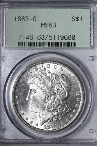BU 1883-O モーガン シルバー ダラー PCGS MS63 2 パーツ ホルダー OGH KLM