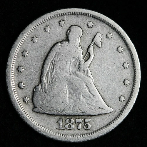 1875-S 20セント銀貨 チョイスファイン E119 QCNA
