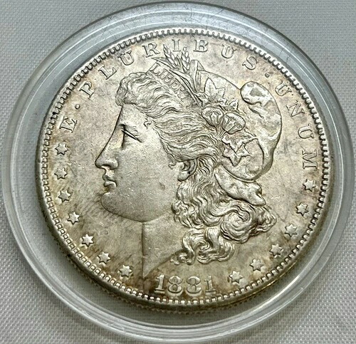 1881年 S モルガン銀貨 BU 宝石カプセル入り